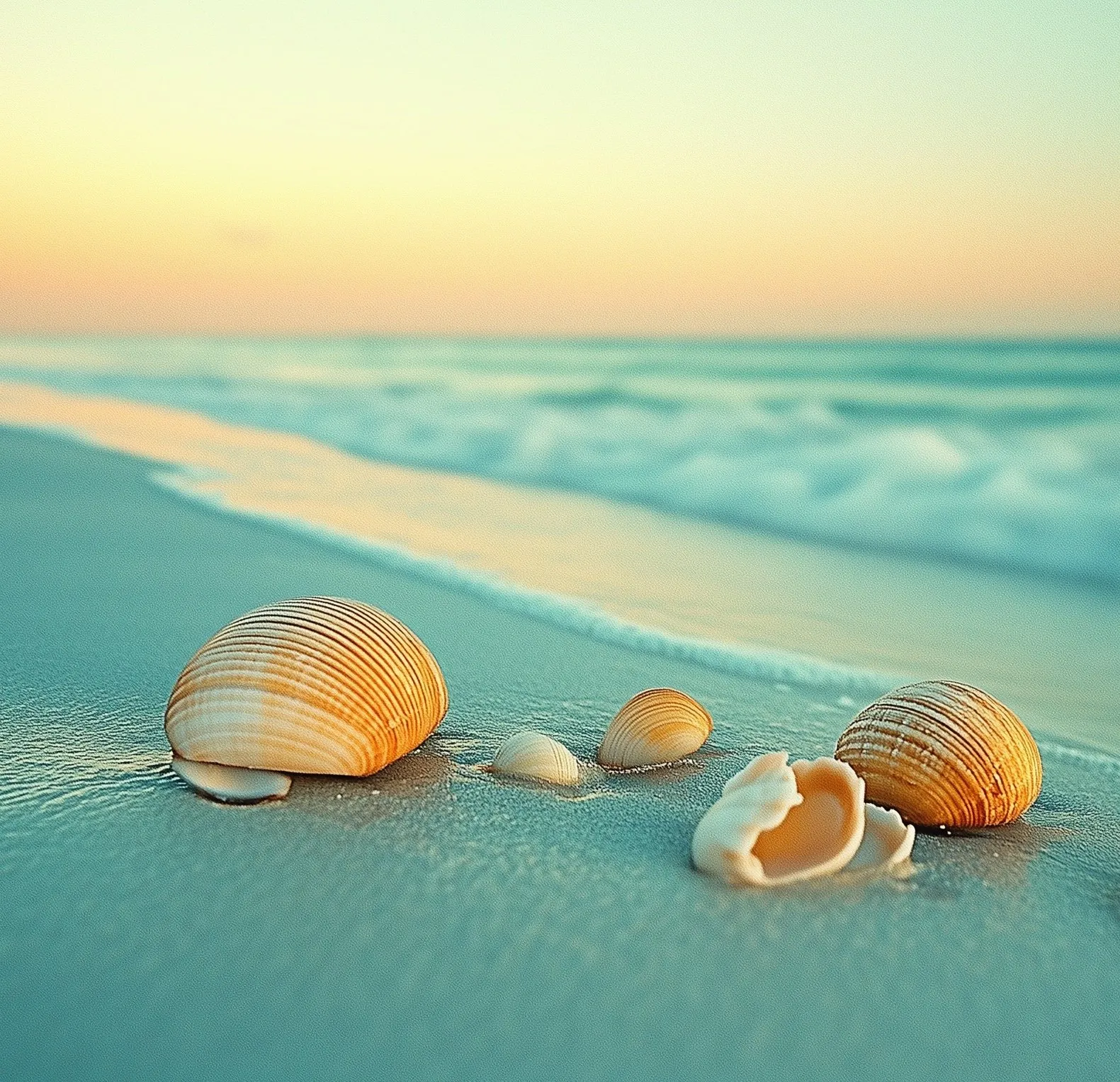 A seashell on the beach